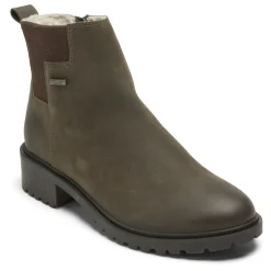 Botas E Botas>Rockport Bota Chelsea impermeável Ryleigh feminina Dk Taupe Lthr Wp Wl