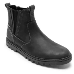 Botas>Rockport Bota Chelsea masculina para clima ou não à prova d'água Couro Preto/Camurça