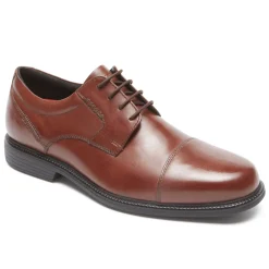 Oxfords E Cadarços>Rockport Charles Road Cap Toe Oxford masculino bronzeado