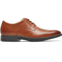 Oxfords E Cadarços>Rockport Dressports Masculino Plus Biqueira Simples Oxford Bronzeado Britânico