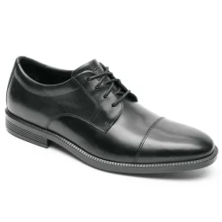 Oxfords E Cadarços>Rockport Dressports Masculino Premium Impermeável Toe Oxford Preto