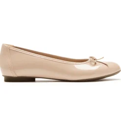 Sapatilhas>Rockport Flat de balé Reagan feminino Sintético Envernizado Bege Neutro