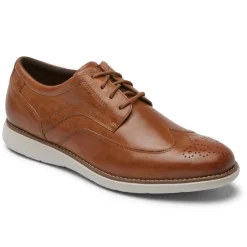 Oxfords E Cadarços>Rockport Garett Wing Tip Masculino Oxford Bronzeado leve