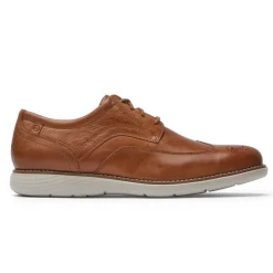 Oxfords E Cadarços>Rockport Garett Wing Tip Masculino Oxford Bronzeado leve