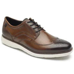 Oxfords E Cadarços>Rockport Garett Wing Tip Masculino Oxford Conhaque