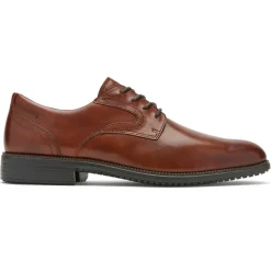 Oxfords E Cadarços>Rockport Masculino Total Motion Dressport Biqueira Simples Oxford bronzeado