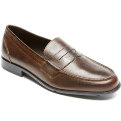 Mocassins E Slip-ons>Rockport Mocassim clássico masculino Marrom escuro
