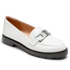 Mocassins>Rockport Mocassim feminino com corrente Kacey Lthr Branco