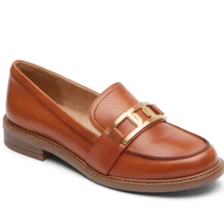 Mocassins>Rockport Mocassim Harleen Feminino Couro bronzeado