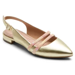Sapatos>Rockport Mulhereses Oh alegria! Sapato Total Motion Adelyn Strappy Slingback Dourado/Rosa