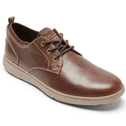Oxfords E Cadarços>Rockport Oxford masculino Zaden com bico liso Couro Marrom Sudão