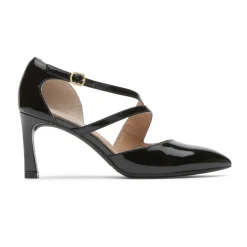 Saltos>Rockport Salto assimétrico Sheehan Total Motion feminino Patente Negra