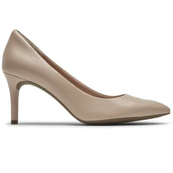 Saltos>Rockport Salto bico fino feminino Total Motion 75mm Couro Bege Neutro