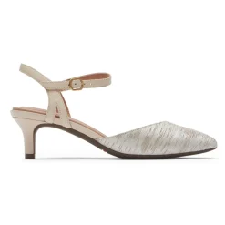 Saltos>Rockport Salto feminino com tira no tornozelo Total Motion Kalila Baunilha