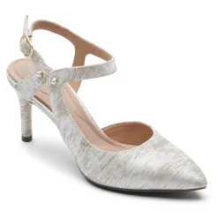 Saltos>Rockport Salto feminino Total Motion 75 mm com tira em X Baunilha/Pérola