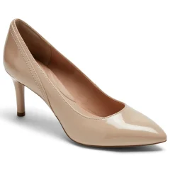 Saltos>Rockport Salto remendado feminino Total Motion 75 mm Sintético Envernizado Bege Neutro