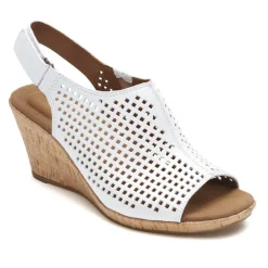 Sandálias E Cunhas>Rockport Sandália Feminina Briah Perfurada Slingback Branco