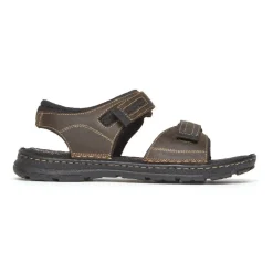 Sandálias>Rockport Sandália masculina Darwyn Quarter-Strap Couro Marrom Ii