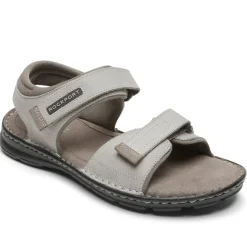 Sandálias>Rockport Sandália masculina Darwyn Quarter-Strap Pedra Nobuck