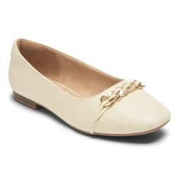 Sapatilhas>Rockport Sapatilhas femininas Zoie Chain Ballet Baunilha Lthr