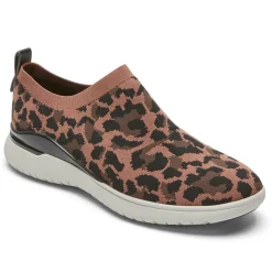 Sapatos>Rockport Sapato feminino Total Motion Sport de alto deslizamento Leopardo bronzeado