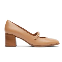 Saltos>Rockport Violetta Mary Jane Feminina Couro Mocha Latte